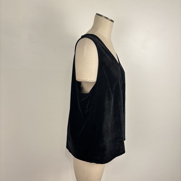 J Crew Factory Womens XL Sleeveless Velvet V-Neck Tank Shell Top Style CF638 - Picture 2 of 5